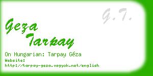 geza tarpay business card