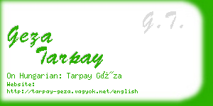 geza tarpay business card